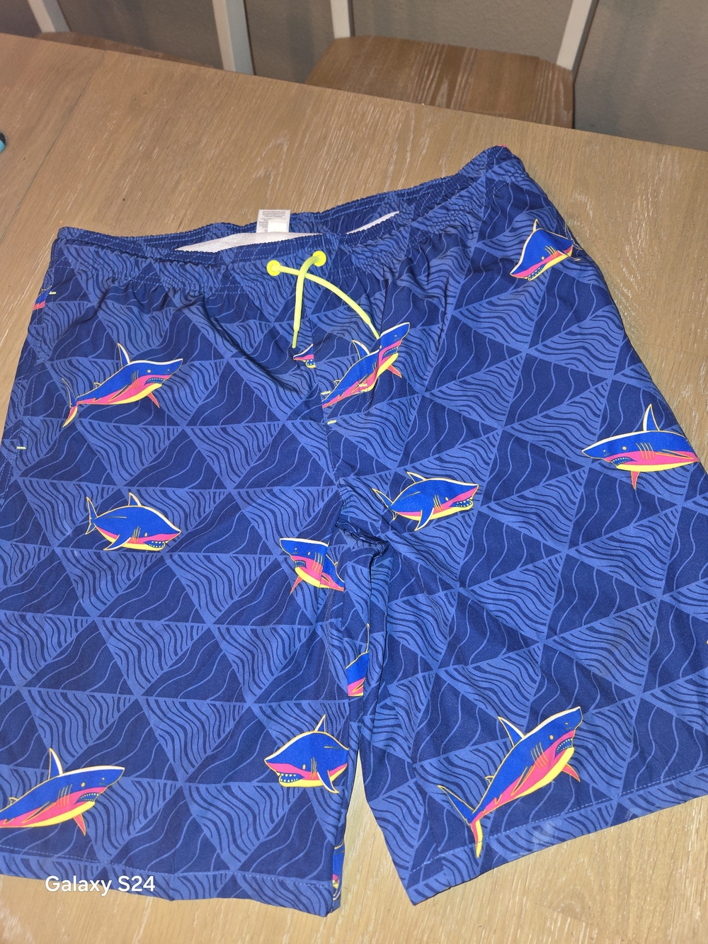 wonder nation Blue Shark Print Boys Swim Shorts Boys 14/16 Husky XL